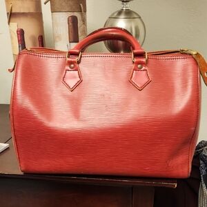 Elegant Red Leather Handbag